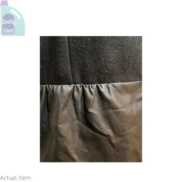 Zara Leather and Wool Peplum Skirted Black Jacket Size Large - Picture 7 of 8